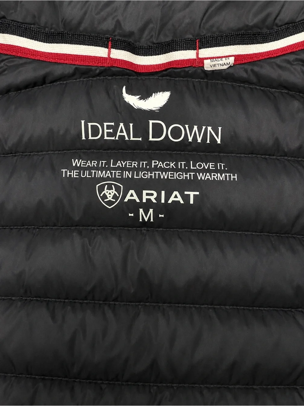 Ariat Black Puffer Vest with Burgundy Long-Sleeve Shirt